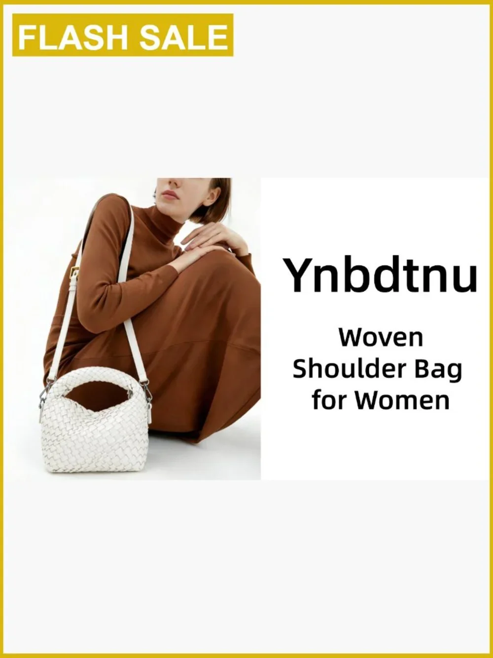 Vegan Leather Woven Satchel Crossbody Bag with Adjustable Strap